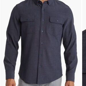 Mizzen+Main stretch City Flannel Button Up in Navy